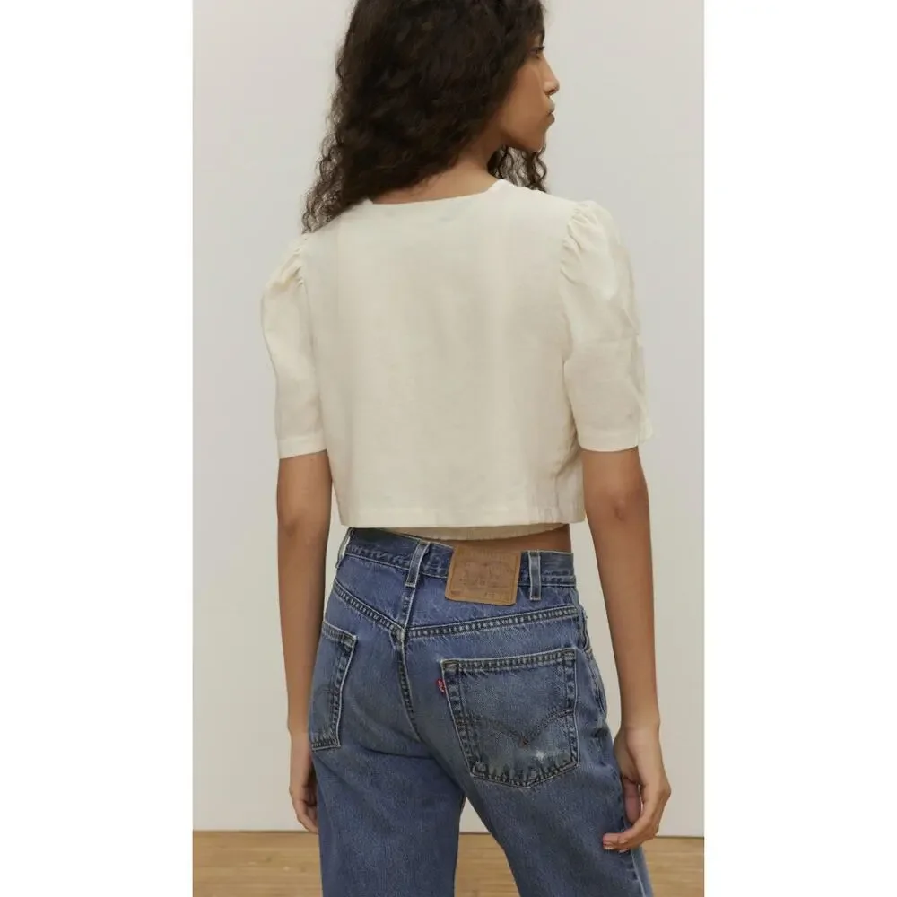 Urban Renewal Linen Blend Tie Front Blouse - Picture 8 of 8